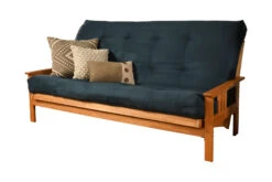 Monterey Queen-size Futon In Butternut Finish With Suede Blue Mattress -Olsberg shop e2b63ba4b1d04c0fb1ae44543276e0c1