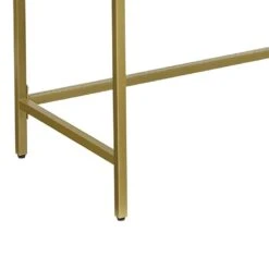Kin 39 Inch Sofa Console Table, Metal Frame, Tempered Glass Shelves, Gold-Benzara -Olsberg shop e3832f4d7c2d4f33a3dc39c087138898