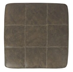 Oversized Ottoman With Tapered Block Legs And Jumbo Stitching, Brown-Benzara -Olsberg shop e4a21a3f84a54c2cb5acb1937d060989