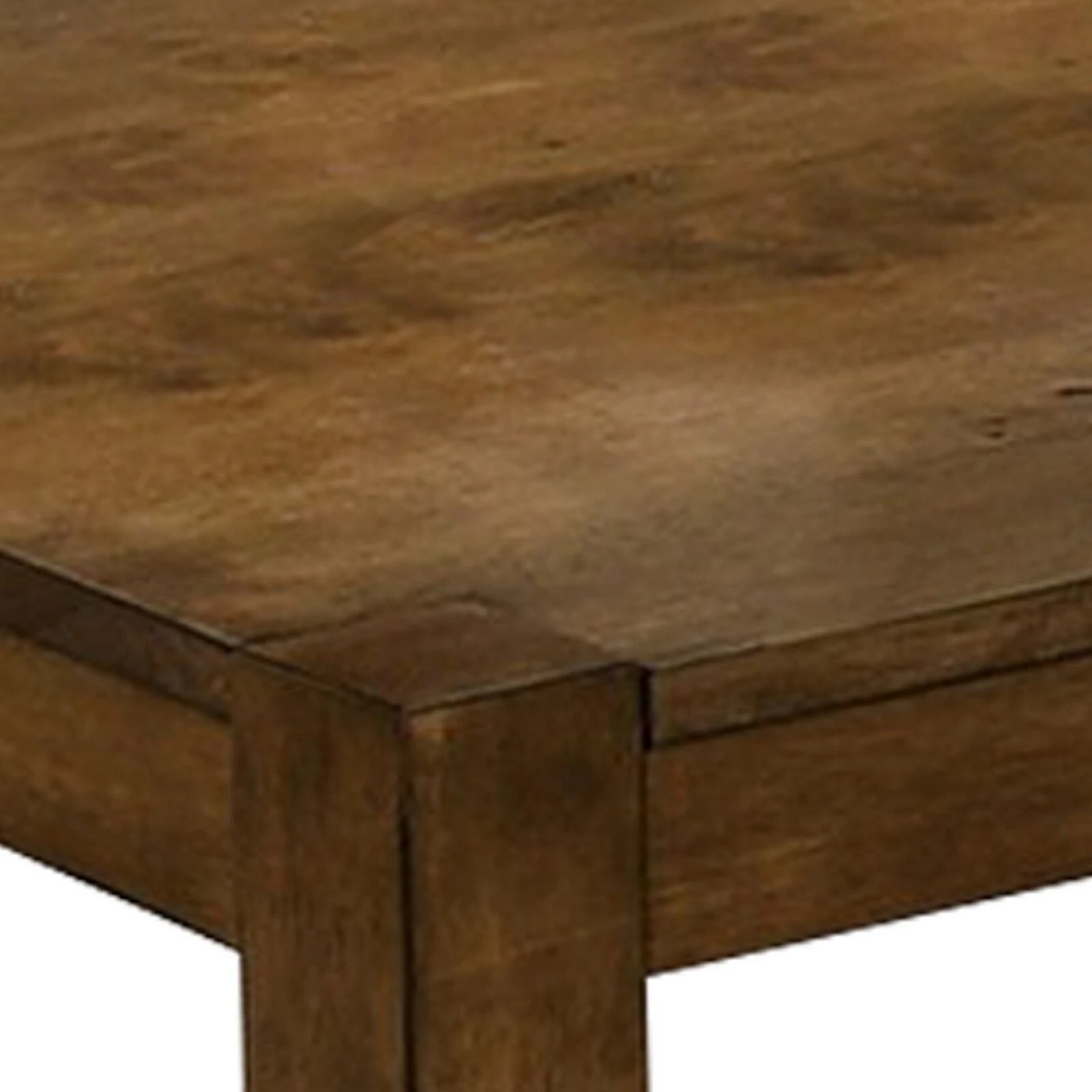 3 Piece Wooden Coffee Table And End Table With Block Legs, Brown-Benzara 5 3 Piece Wooden Coffee Table And End Table With Block Legs, Brown-Benzara - Image 3