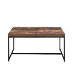 Weathered Oak Metal Framed Coffee Table