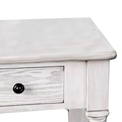 Transitional Style Wooden End Table With 1 Drawer Storage, White- Benzara 9 Transitional Style Wooden End Table With 1 Drawer Storage, White- Benzara -Olsberg shop e6ee6b4a27a048dabe833d3d8ffcb6df