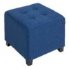 Tufted Ottoman Linen-Touch Fabric Upholstered Footrest Stool With Anti-Slip Pads, Blue 1 Tufted Ottoman Linen-Touch Fabric Upholstered Footrest Stool With Anti-Slip Pads, Blue -Olsberg shop e8bcac6a1f9a4571881fc6215ea1e049