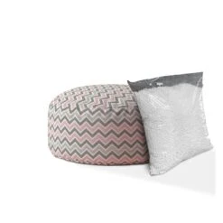 Homezia 24" Twill Round Chevron Pouf Ottoman 9 Homezia 24" Twill Round Chevron Pouf Ottoman -Olsberg shop e93c6ef4c81e4c509d82ca16f3e5c334