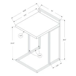 Monarch Specialties I 3637 Accent Table, C-shaped, End, Side, Snack, Living Room, Bedroom, Metal, Laminate, Grey, Chrome, Contemporary, Modern 12 Monarch Specialties I 3637 Accent Table, C-shaped, End, Side, Snack, Living Room, Bedroom, Metal, Laminate, Grey, Chrome, Contemporary, Modern -Olsberg shop edc944bb65114b268776b8b4ee163891