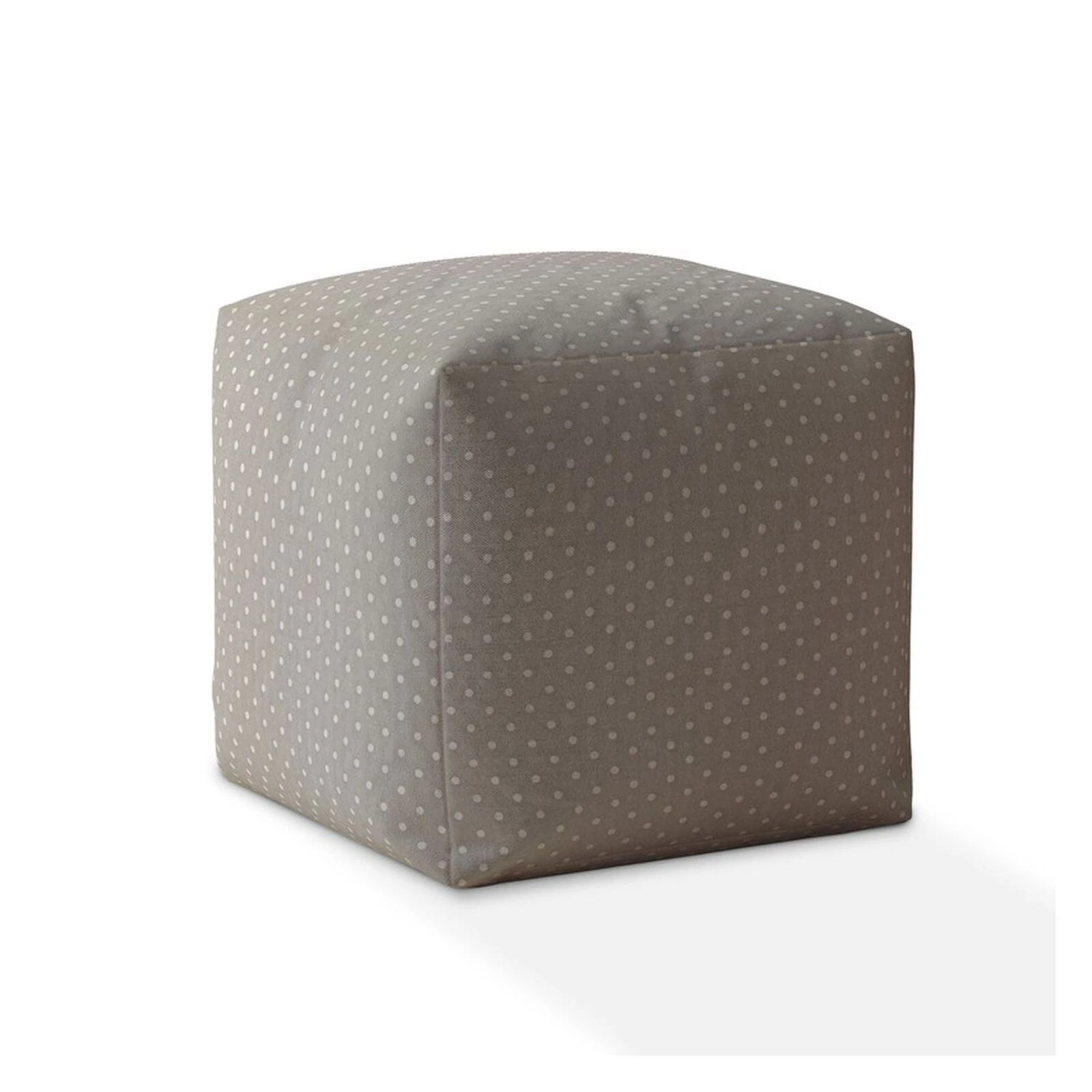 Homezia 17" Grey Cotton Polka Dots Pouf Ottoman 3 Homezia 17" Grey Cotton Polka Dots Pouf Ottoman