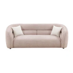 90.6" Mid Century Modern Curved Sofa Counch Living Room Sofa, PINK