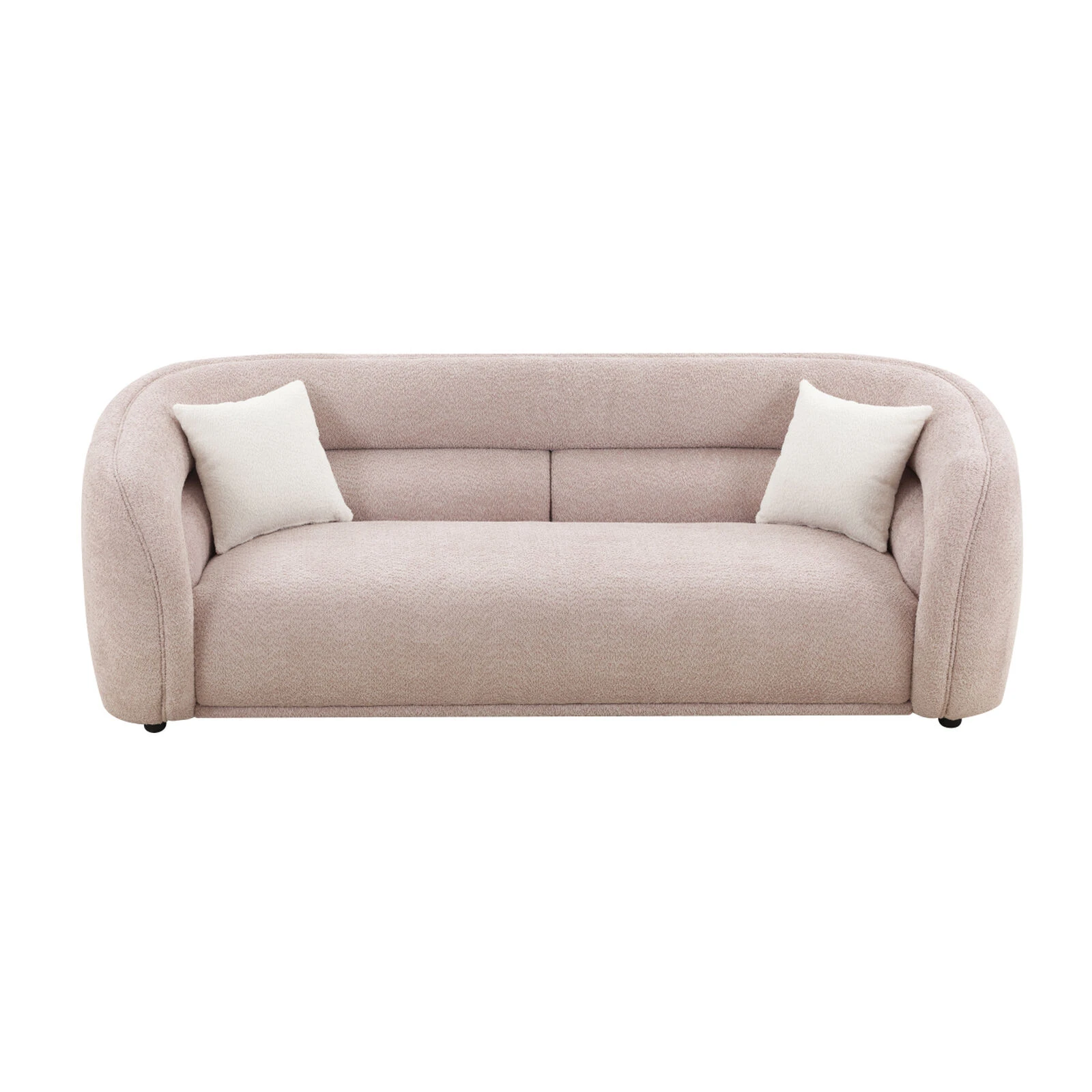 90.6" Mid Century Modern Curved Sofa Counch Living Room Sofa, PINK 3 90.6" Mid Century Modern Curved Sofa Counch Living Room Sofa, PINK