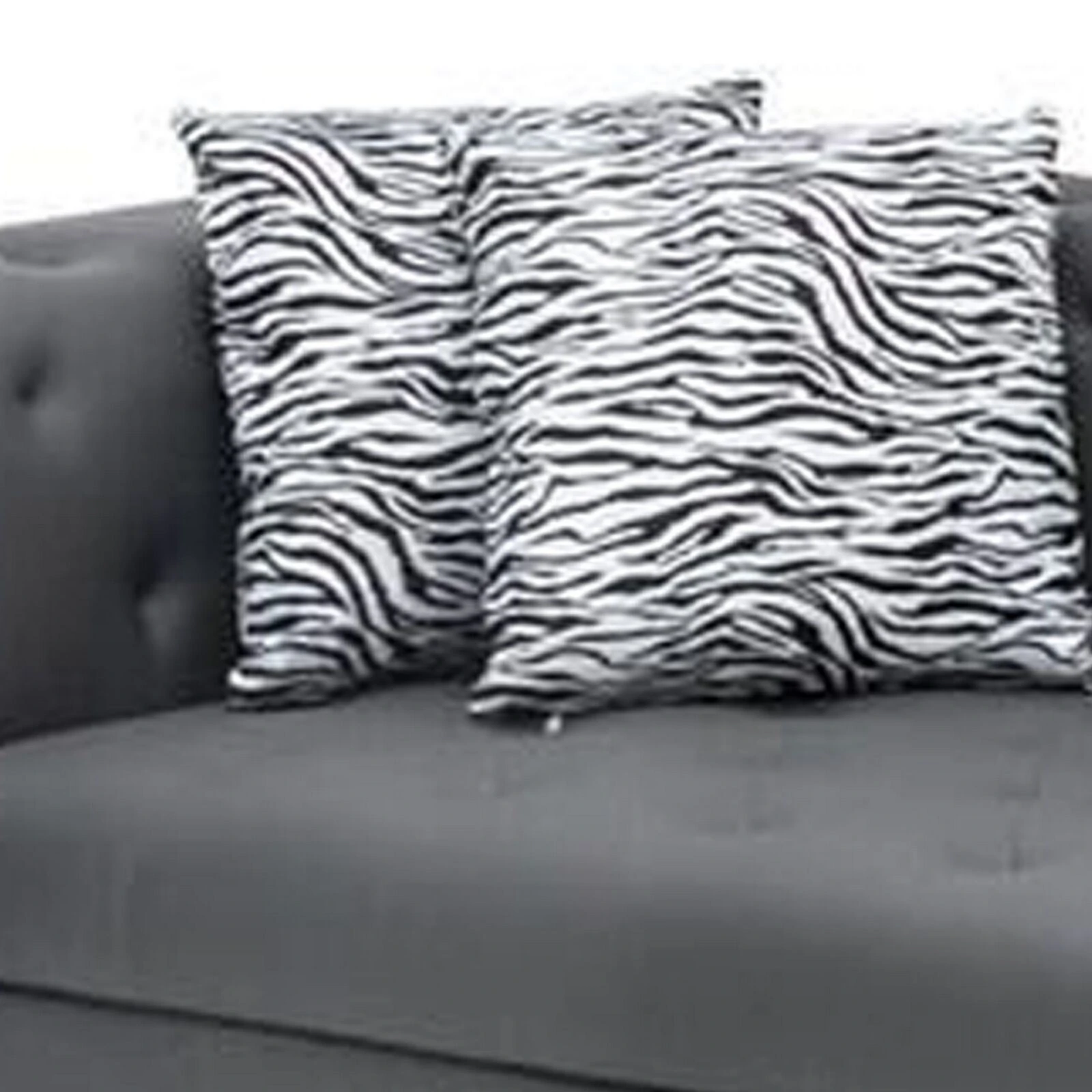 Ella 120 Inch 4 Seater Sofa, Deep Button Tufted, Gray Vegan Faux Leather-Benzara 4 Ella 120 Inch 4 Seater Sofa, Deep Button Tufted, Gray Vegan Faux Leather-Benzara - Image 2