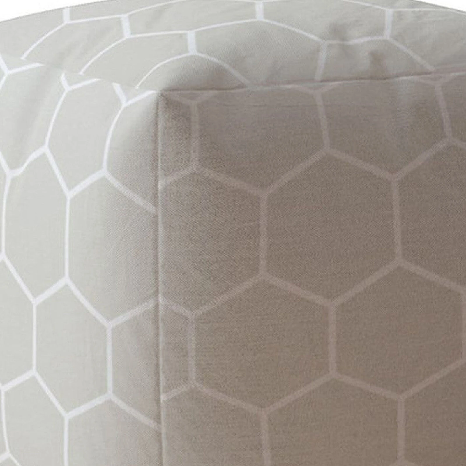 Homezia 17" Grey Cotton Geometric Pouf Ottoman 6 Homezia 17" Grey Cotton Geometric Pouf Ottoman - Image 4