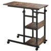 Industrial Style C-Shaped Mobile Sofa Bed Side Table Adjust Height 3-Tier Nightstand Home Cart W/ Casters Brake -Olsberg shop f3e6af05e1174a9f84be8f6bedfbd0a7
