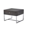 Wooden End Table With Tubular Metal Base And Spacious Drawer, Gray And Silver-Benzara 1 Wooden End Table With Tubular Metal Base And Spacious Drawer, Gray And Silver-Benzara -Olsberg shop f50f508bf9104bdbb8ea6f72006ffe68