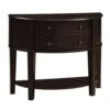 Demilune Wooden Console Table With 2 Drawers, Brown-Benzara -Olsberg shop f59f10ecdd6e46cbb08681567b280c18