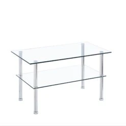 Clear Tempered Glass Coffee Table For Living Room - Sleek And Stylish Design