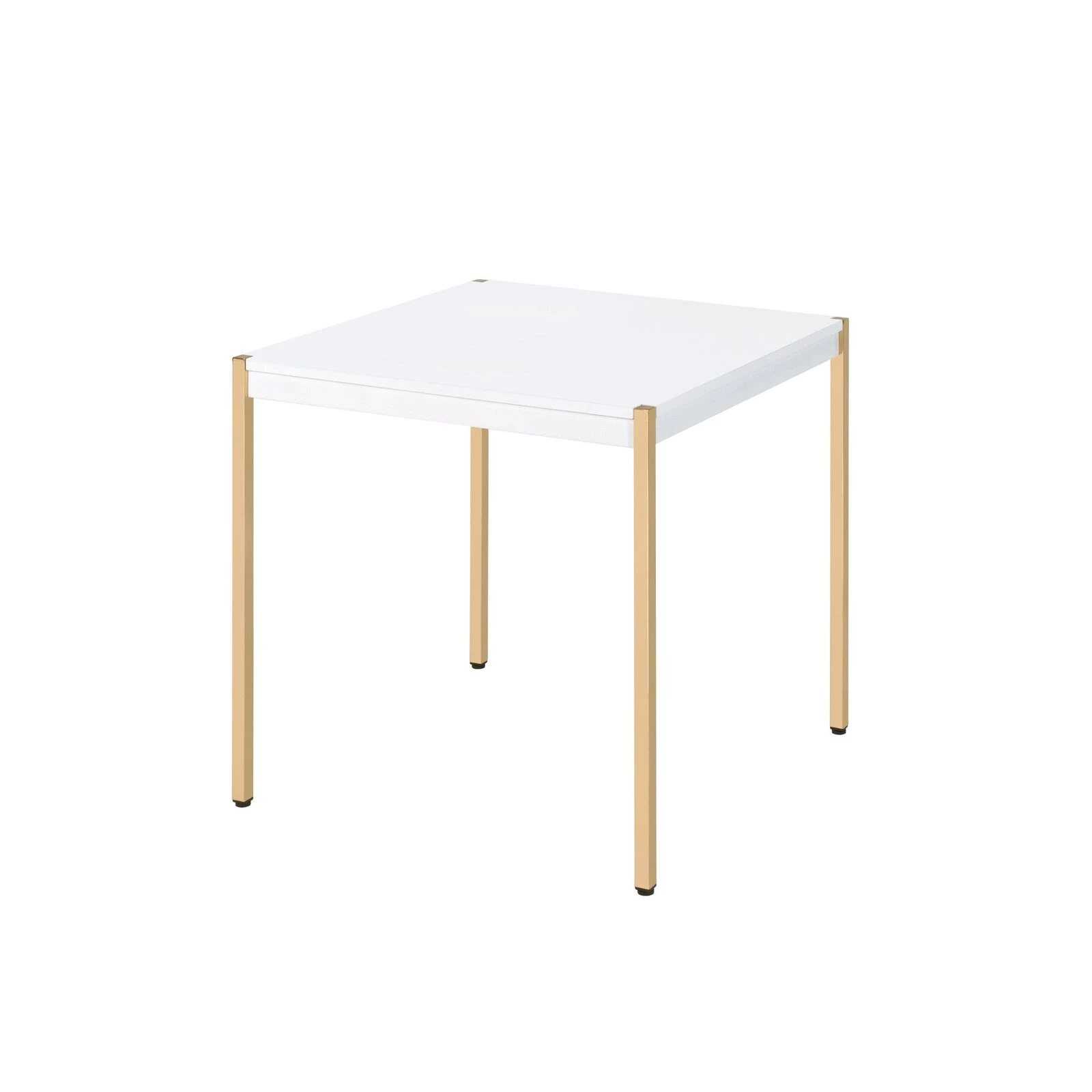 Homezia 24" Gold And White Manufactured Wood Square End Table 3 Homezia 24" Gold And White Manufactured Wood Square End Table