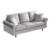 Velvet Sofa Couch With 2 Pillows, Modern 3 Seater With Wood Legs 1 Velvet Sofa Couch With 2 Pillows, Modern 3 Seater With Wood Legs -Olsberg shop fabfb111adaf4888b0d0989d639886a1