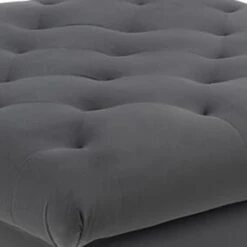 Aki 44 Inch Modern Wood Ottoman, Deep Button Tufted, Gray Velvet Fabric-Benzara 9 Aki 44 Inch Modern Wood Ottoman, Deep Button Tufted, Gray Velvet Fabric-Benzara -Olsberg shop fbb565561a804f42b42ec786b6eec3a6