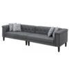 Ella 120 Inch 4 Seater Sofa, Deep Button Tufted, Gray Vegan Faux Leather-Benzara -Olsberg shop fca19abf07b6429686ebbeb8446d47d7