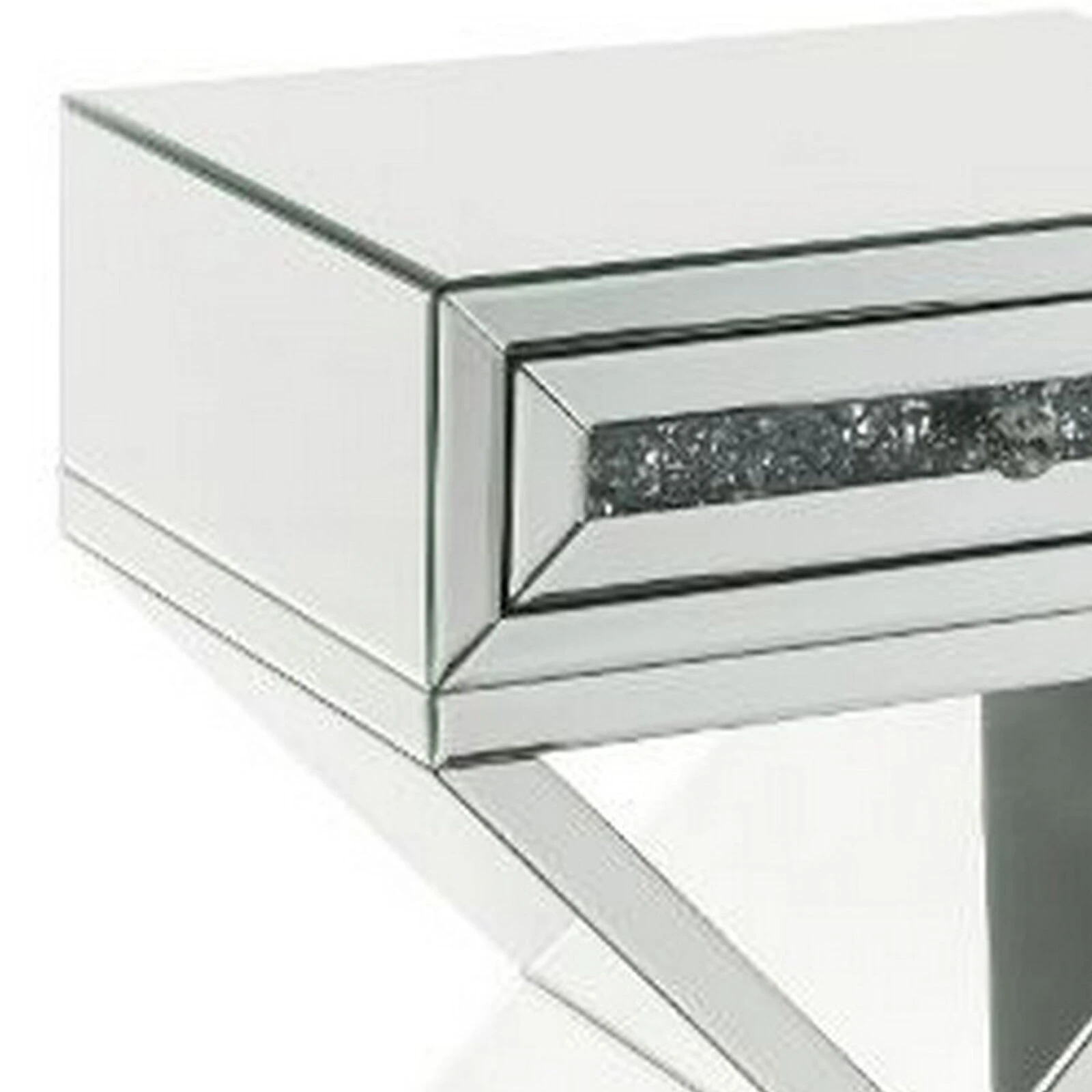 Accent Table With X Shaped Base, White-Benzara 6 Accent Table With X Shaped Base, White-Benzara - Image 4