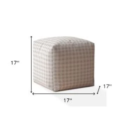 Homezia 17" Grey Cotton Gingham Pouf Ottoman 9 Homezia 17" Grey Cotton Gingham Pouf Ottoman -Olsberg shop fdf7663479d545ce9296b5dc8b443eda