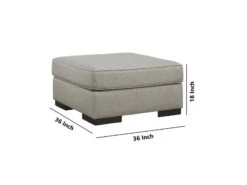 Fabric Upholstered Square Oversized Accent Ottoman With Block Feet, Blue-Benzara -Olsberg shop fdf953c16541494cb0a71430f0618448