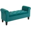 Button-Tufted Storage Ottoman Bench, Upholstered Bed Bench With Rolled Armrests For Bedroom, Living Room Or Hallway, Green 2 Button-Tufted Storage Ottoman Bench, Upholstered Bed Bench With Rolled Armrests For Bedroom, Living Room Or Hallway, Green -Olsberg shop fe28dc20a7c04309ad77e87a2e764105
